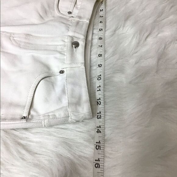 McQ by Alexander McQueen Denim Mini Skirt White Short Hybird Lace Size IT 38 - Picture 4 of 8